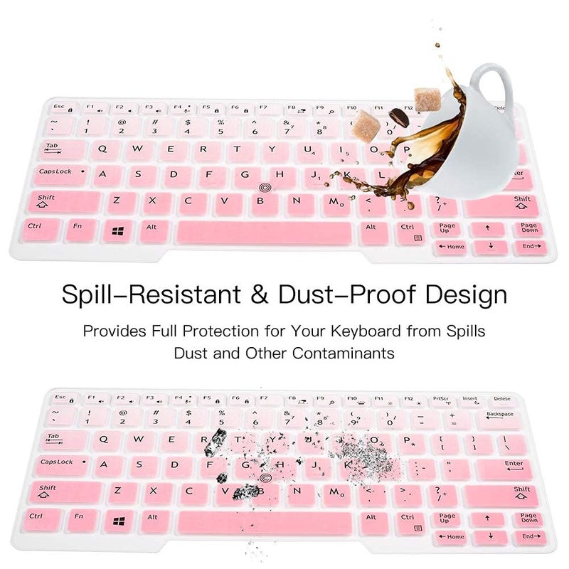 imComor Keyboard Cover Skin for Dell Latitude 5480 5490 7490, Dell 3340 E3340 E7450 E7470 E5450 E5470 E5491 E7480 Laptop Silicone Keyboard Cover Keyboard Protector, Ombre Pink (US Layout, with Pointing) - Image 5
